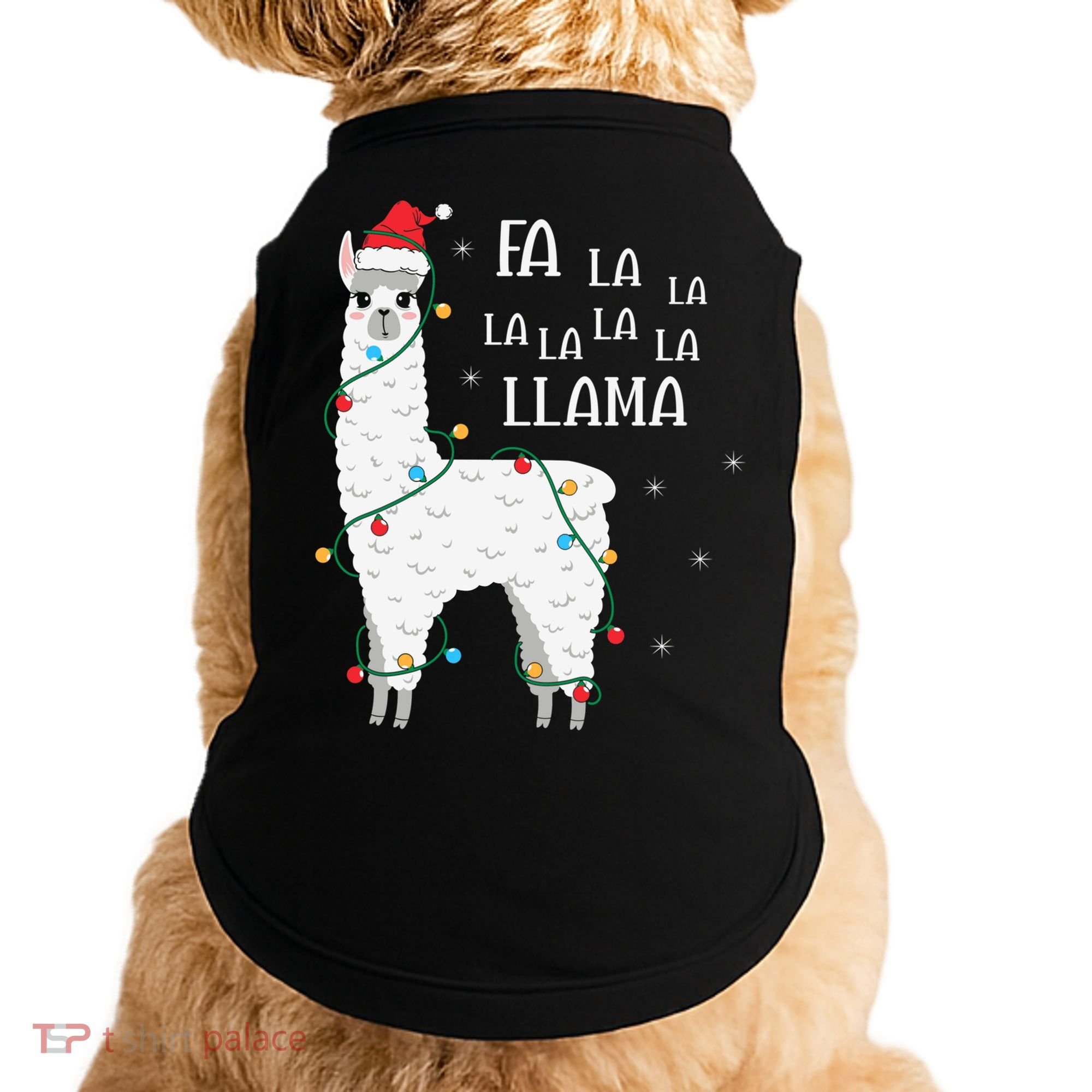 Fa La La Llama Christmas Lllama Essential Doggie Tank