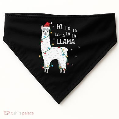 Fa La La Llama Christmas Lllama Essential USA-Made Doggie Bandana