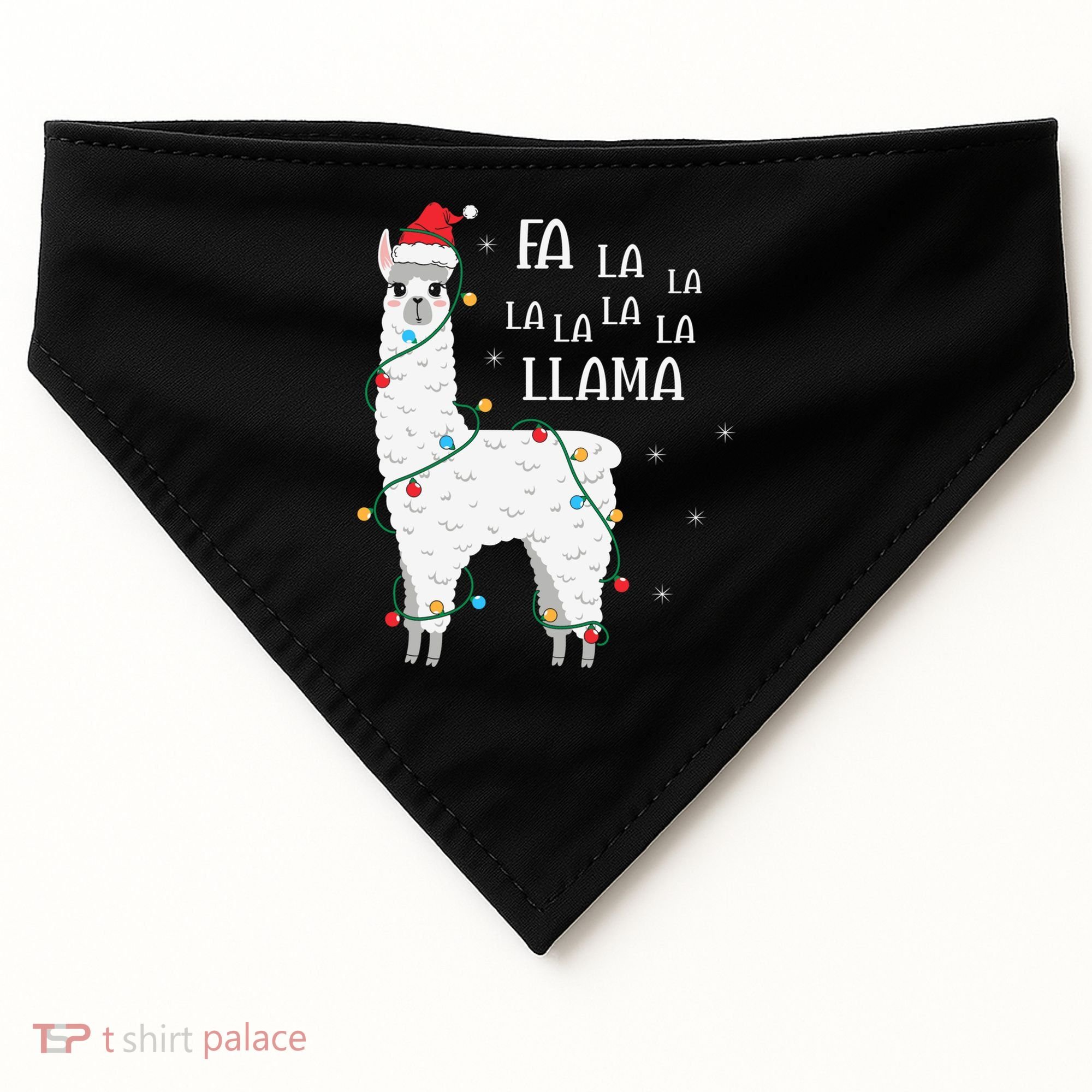 Fa La La Llama Christmas Lllama Essential USA-Made Doggie Bandana