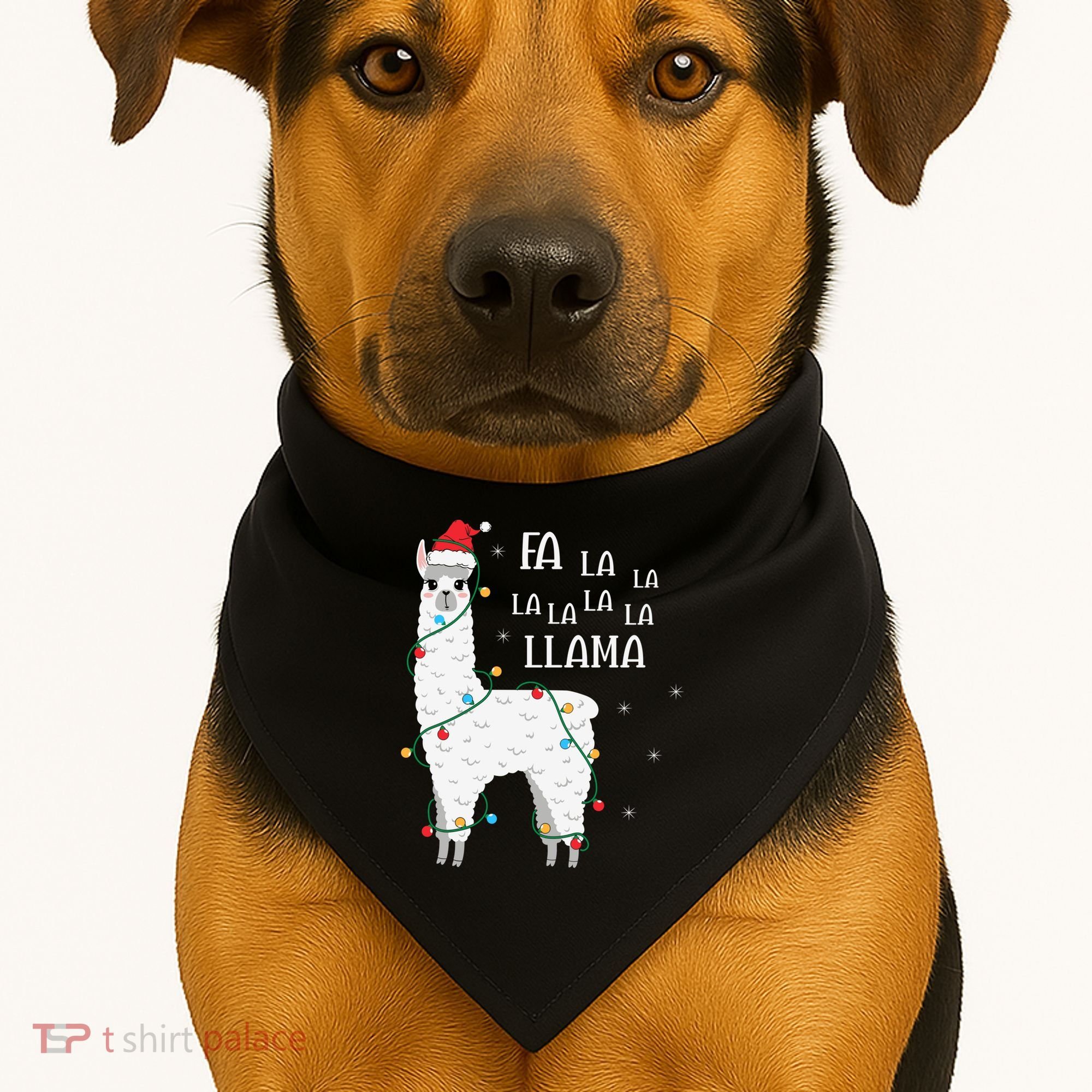 Fa La La Llama Christmas Lllama Essential USA-Made Doggie Bandana