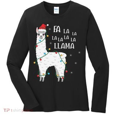Fa La La Llama Christmas Lllama Essential Women's Long Sleeve Shirt