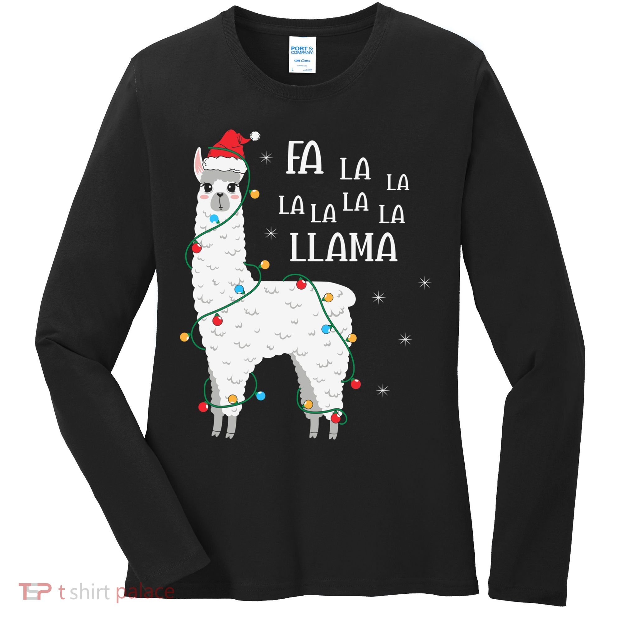 Fa La La Llama Christmas Lllama Essential Women's Long Sleeve Shirt