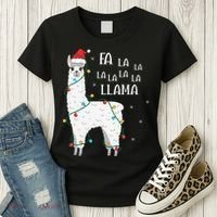 Fa La La Llama Christmas Lllama Essential Women's T-Shirt thumb 3