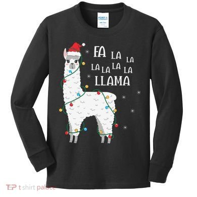 Fa La La Llama Christmas Lllama Essential Kids Long Sleeve Shirt