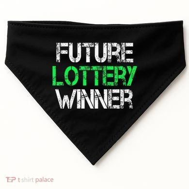 Funny Lottery Lover Scratch Off Future Lottery Winner USA-Made Doggie Bandana