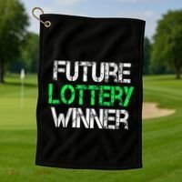 Funny Lottery Lover Scratch Off Future Lottery Winner Golf Towel thumb 1