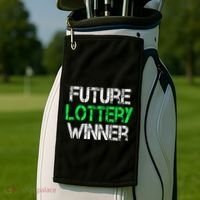 Funny Lottery Lover Scratch Off Future Lottery Winner Golf Towel thumb 2