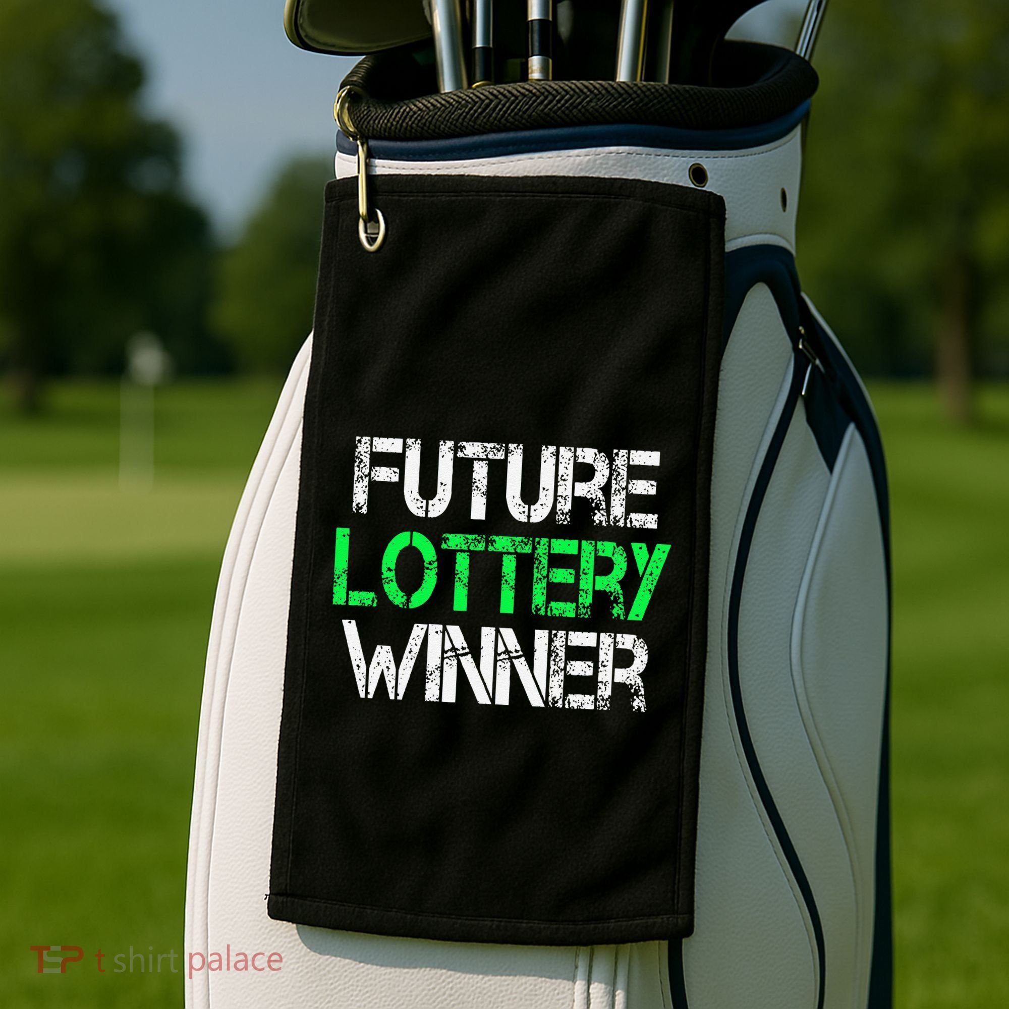 Funny Lottery Lover Scratch Off Future Lottery Winner Golf Towel