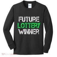 Funny Lottery Lover Scratch Off Future Lottery Winner Kids Long Sleeve Shirt thumb 0
