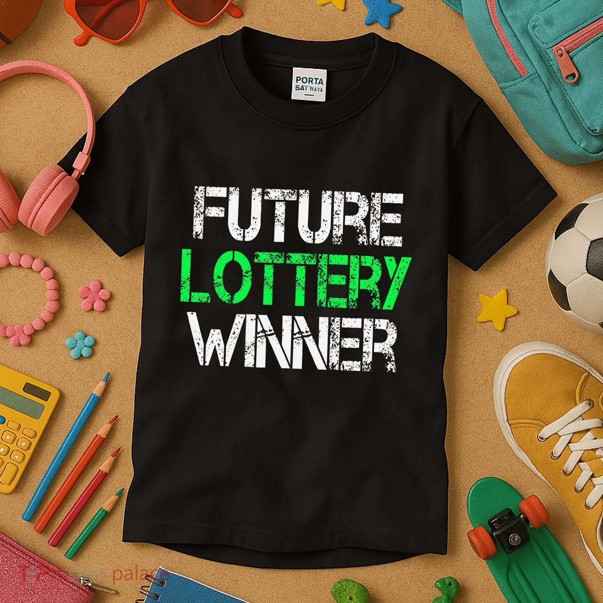 Funny Lottery Lover Scratch Off Future Lottery Winner Kids T-Shirt