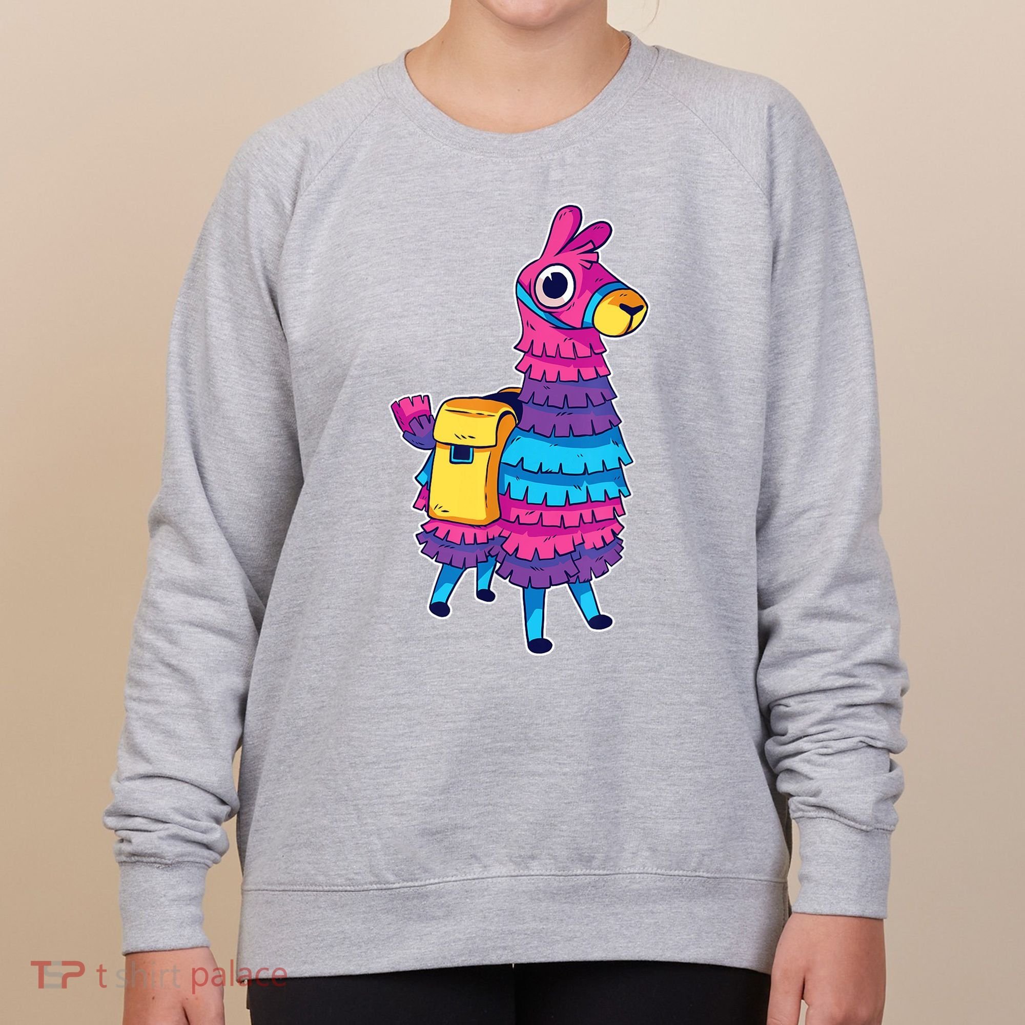 Funny Loot Llama Pinata With Yellow Saddlebag Women's Sweatshirt