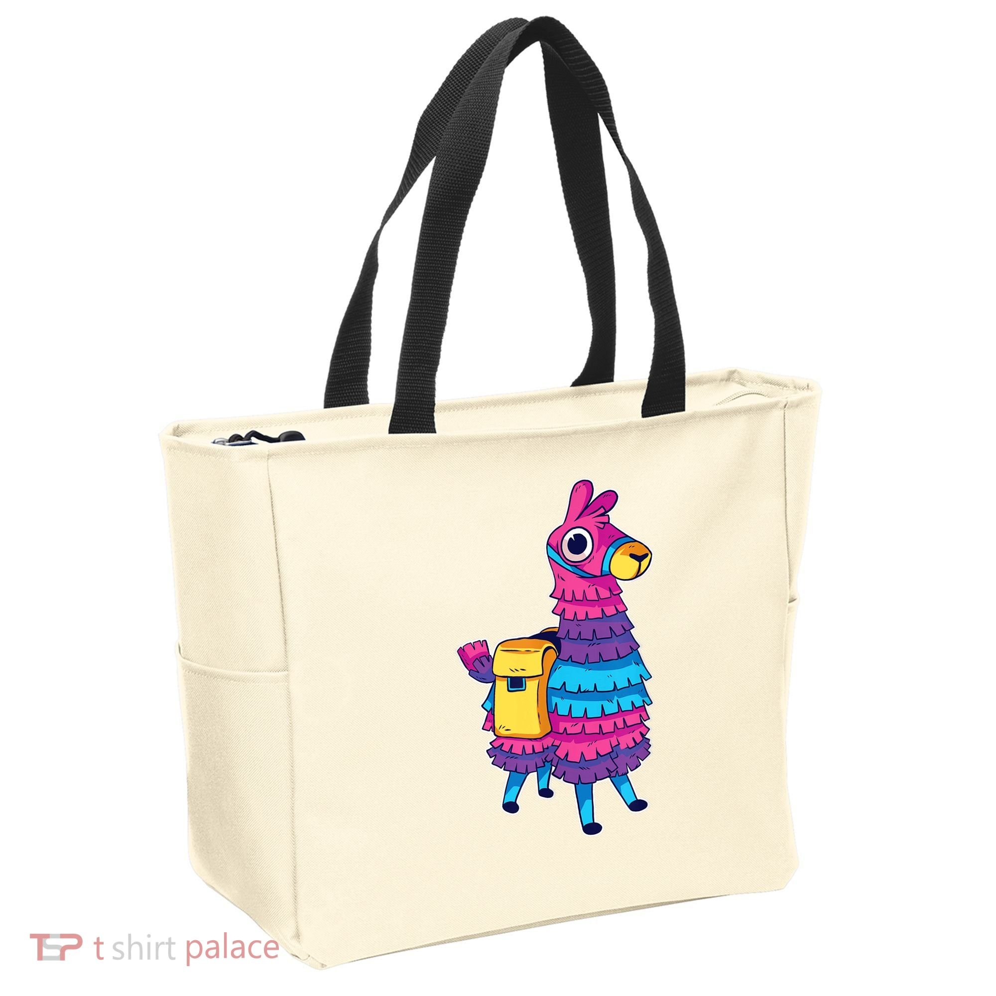 Funny Loot Llama Pinata With Yellow Saddlebag Tote Bag