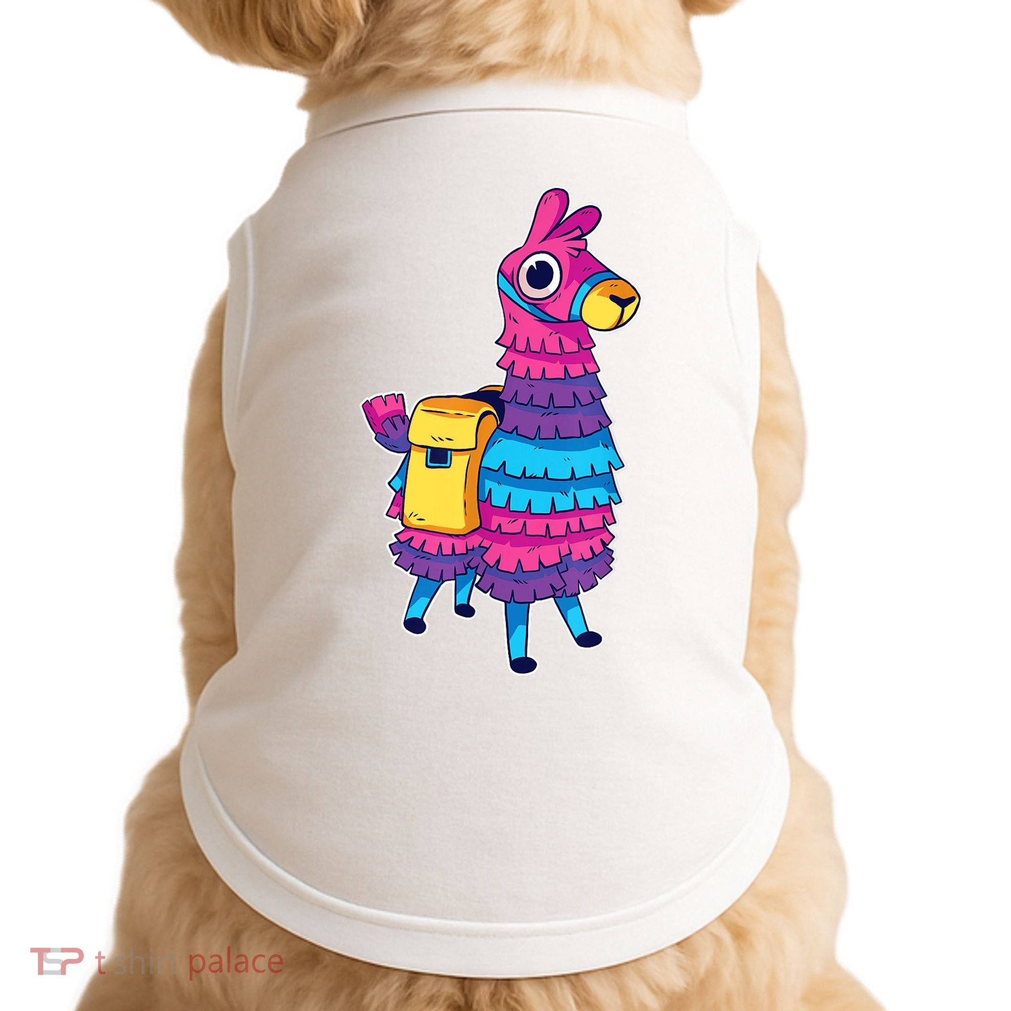 Funny Loot Llama Pinata With Yellow Saddlebag Doggie Tank