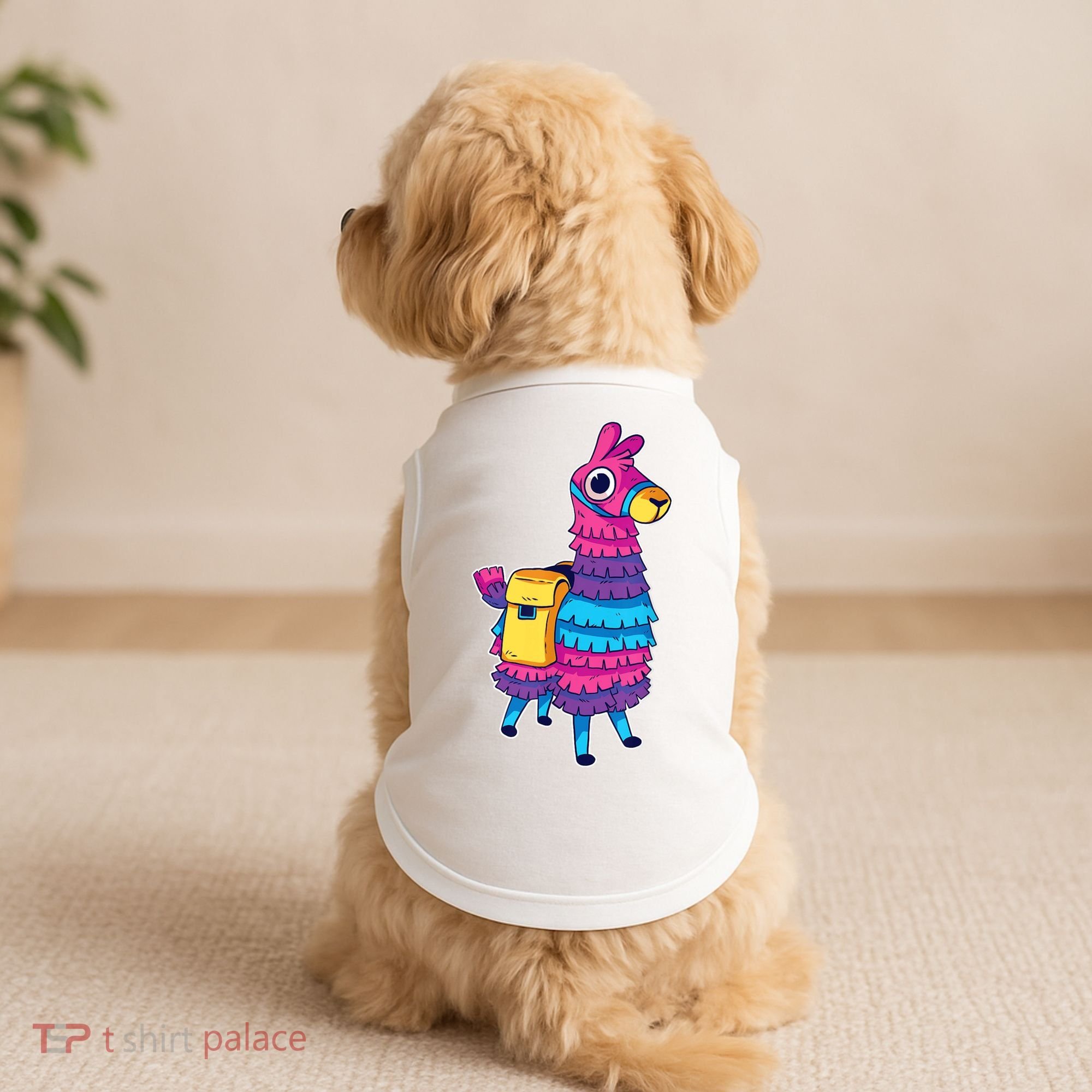 Funny Loot Llama Pinata With Yellow Saddlebag Doggie Tank