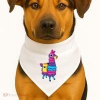 Funny Loot Llama Pinata With Yellow Saddlebag USA-Made Doggie Bandana thumb 1