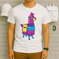 Funny Loot Llama Pinata With Yellow Saddlebag T-Shirt thumb 6