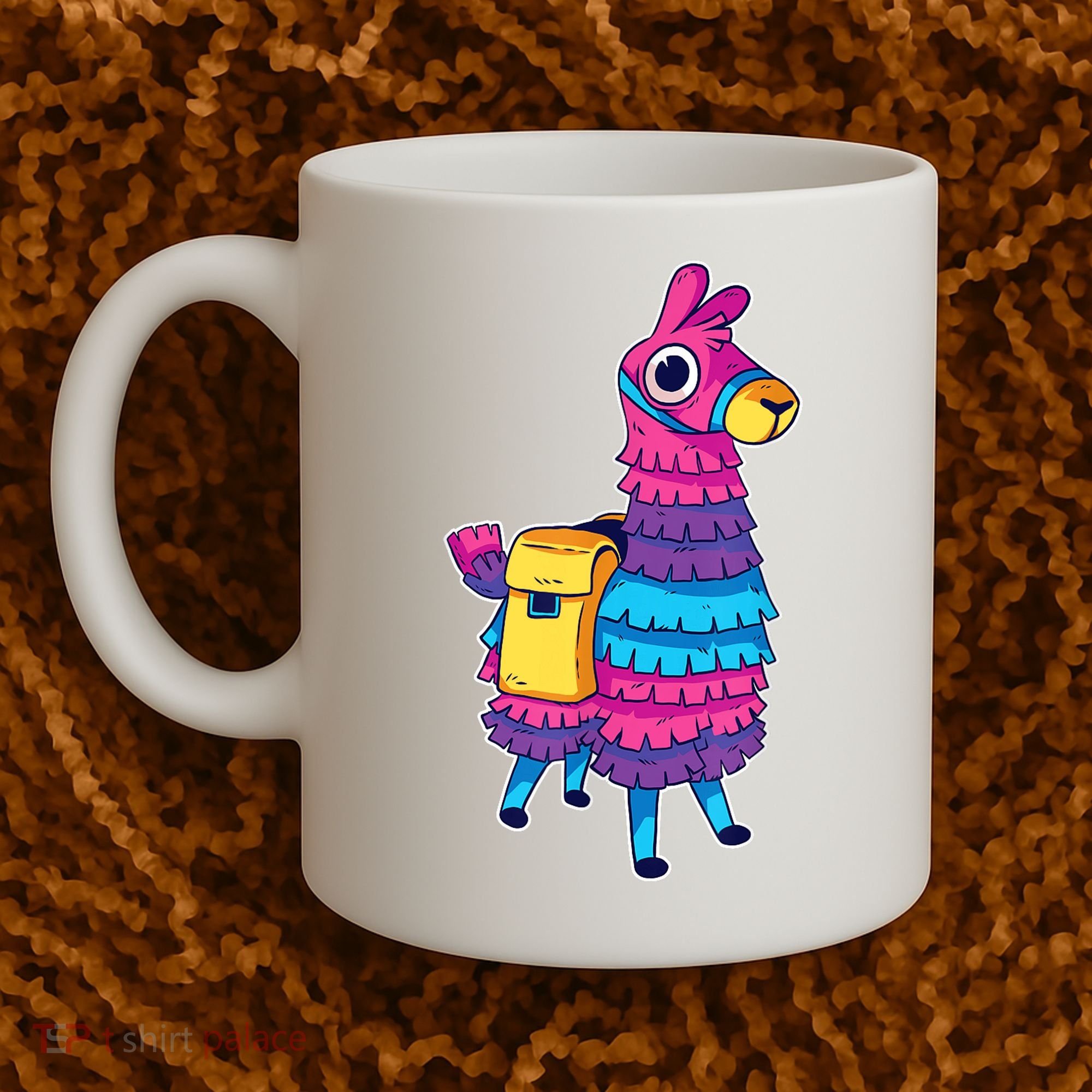 Funny Loot Llama Pinata With Yellow Saddlebag Coffee Mug