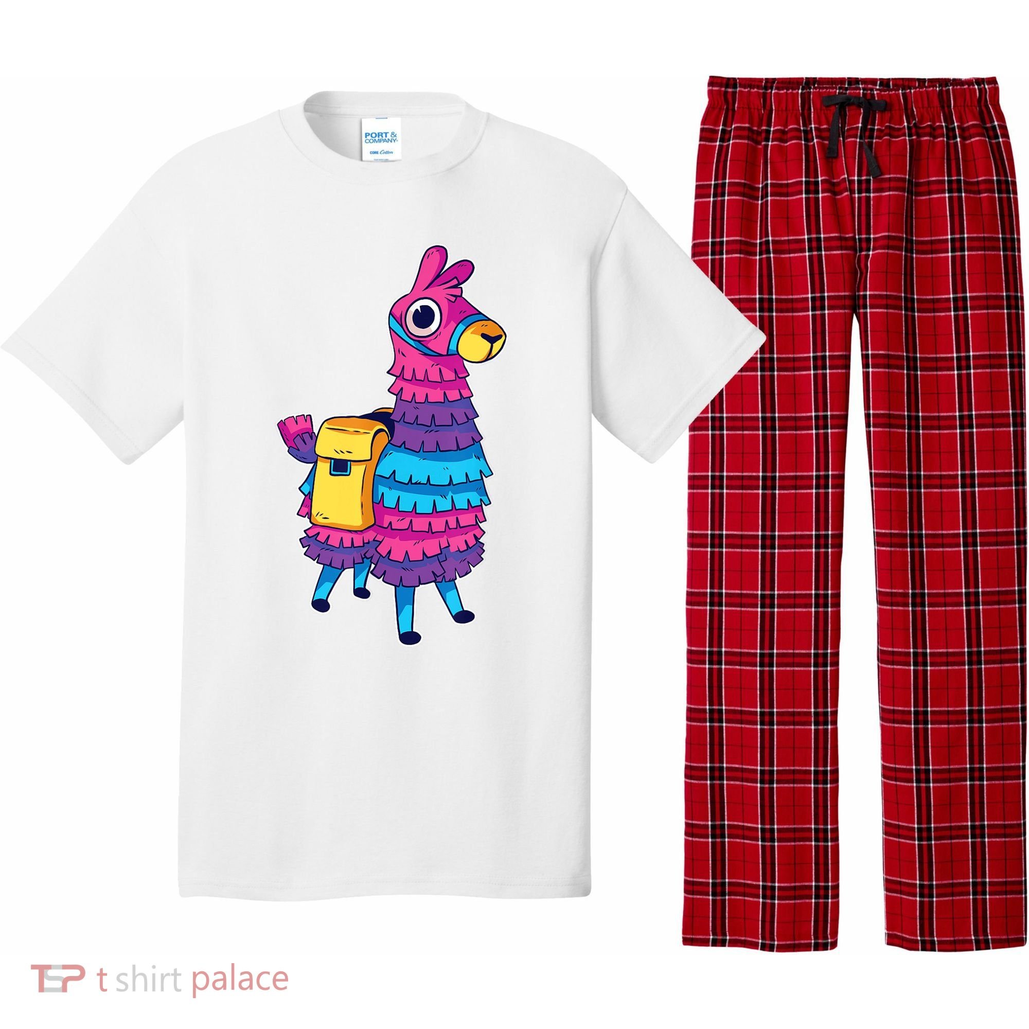 Funny Loot Llama Pinata With Yellow Saddlebag Pajama Set