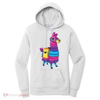 Funny Loot Llama Pinata With Yellow Saddlebag Women's Hoodie