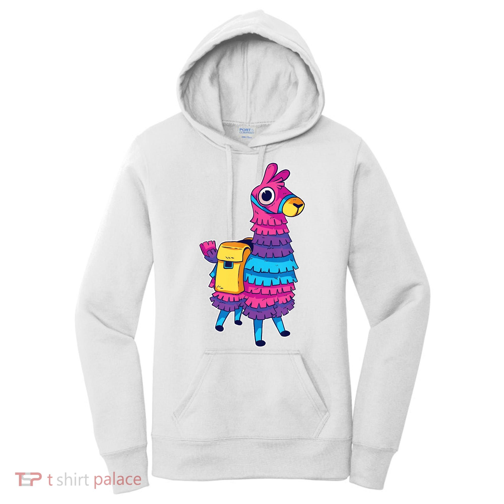 Funny Loot Llama Pinata With Yellow Saddlebag Women's Hoodie