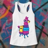 Funny Loot Llama Pinata With Yellow Saddlebag Women's Tank Top thumb 3