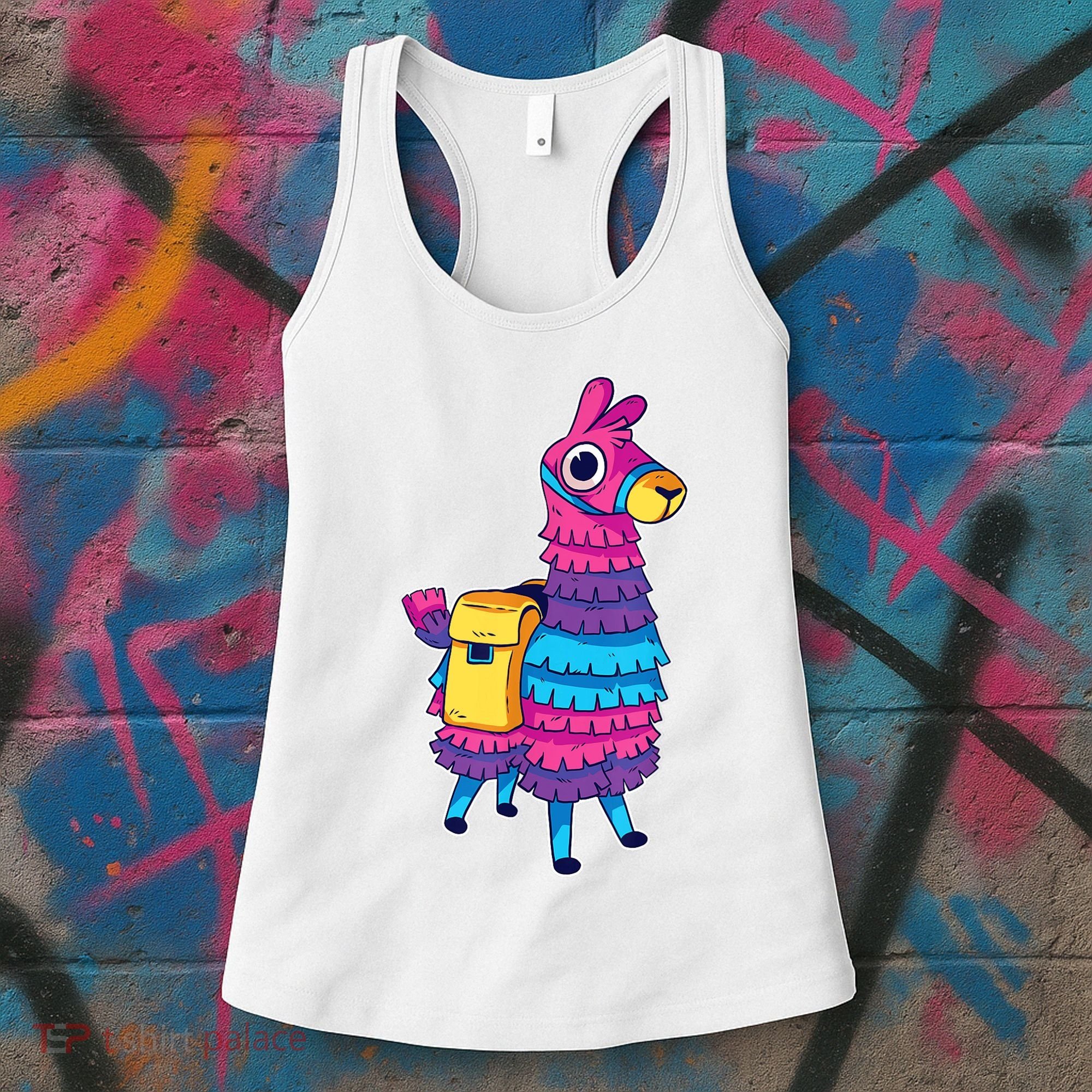Funny Loot Llama Pinata With Yellow Saddlebag Women's Tank Top