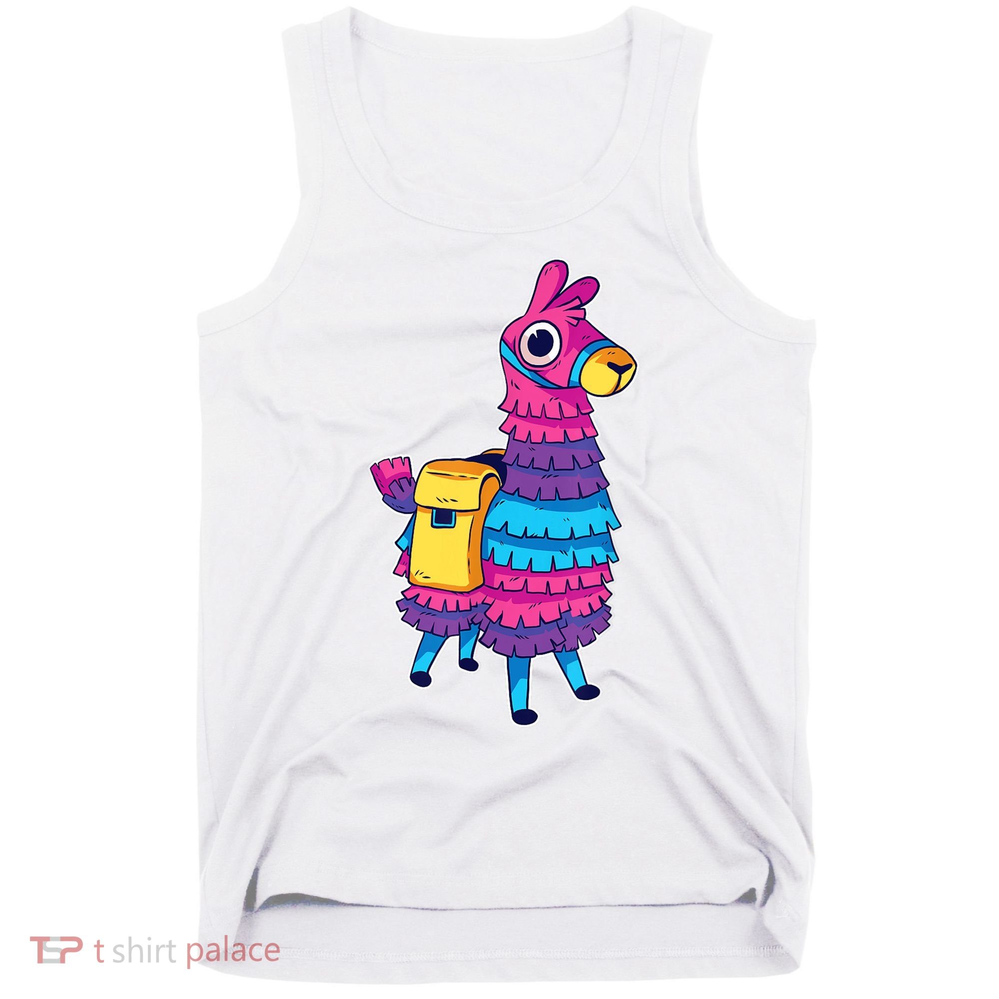 Funny Loot Llama Pinata With Yellow Saddlebag Tank Top