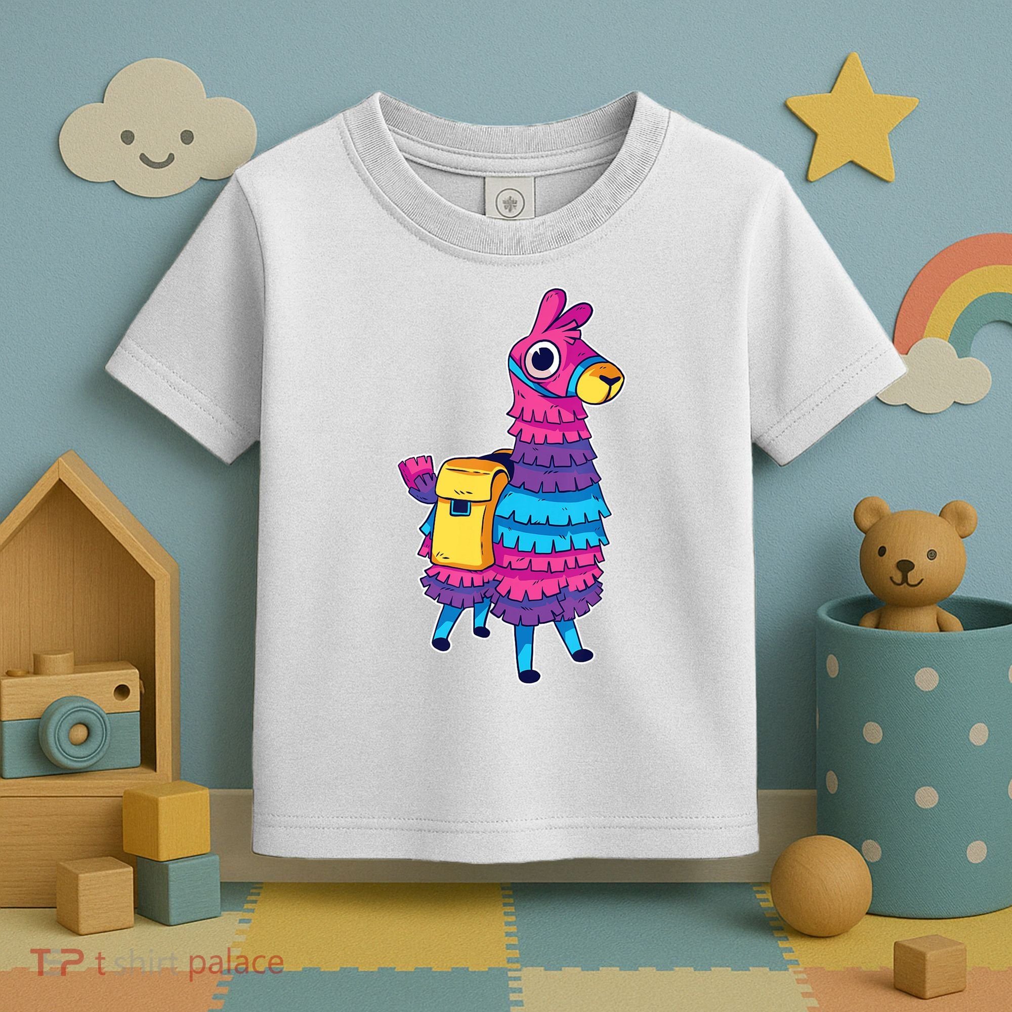 Funny Loot Llama Pinata With Yellow Saddlebag Toddler T-Shirt