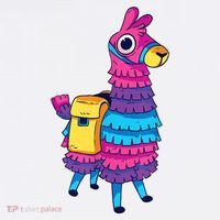 Funny Loot Llama Pinata With Yellow Saddlebag Women's Long Sleeve Shirt thumb 2