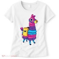 Funny Loot Llama Pinata With Yellow Saddlebag Women's T-Shirt thumb 0