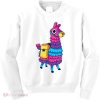 Funny Loot Llama Pinata With Yellow Saddlebag Kids Sweatshirt thumb 0