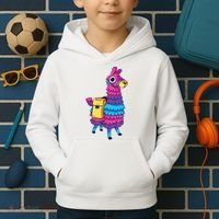 Funny Loot Llama Pinata With Yellow Saddlebag Kids Hoodie thumb 2