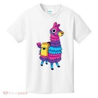 Funny Loot Llama Pinata With Yellow Saddlebag Kids T-Shirt thumb 0