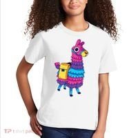 Funny Loot Llama Pinata With Yellow Saddlebag Kids T-Shirt thumb 2
