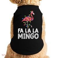Fa La La Mingo Flamingo Christmas Tree Lights Tropical Xmas Doggie Tank thumb 0