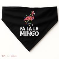 Fa La La Mingo Flamingo Christmas Tree Lights Tropical Xmas USA-Made Doggie Bandana thumb 0