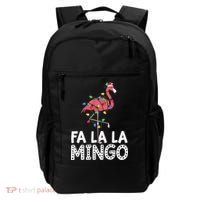 Fa La La Mingo Flamingo Christmas Tree Lights Tropical Xmas Backpack thumb 0