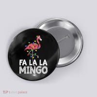Fa La La Mingo Flamingo Christmas Tree Lights Tropical Xmas Button thumb 0