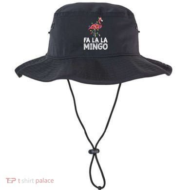 Fa La La Mingo Flamingo Christmas Tree Lights Tropical Xmas Bucket Hat