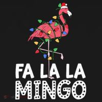 Fa La La Mingo Flamingo Christmas Tree Lights Tropical Xmas Women's Hoodie thumb 2
