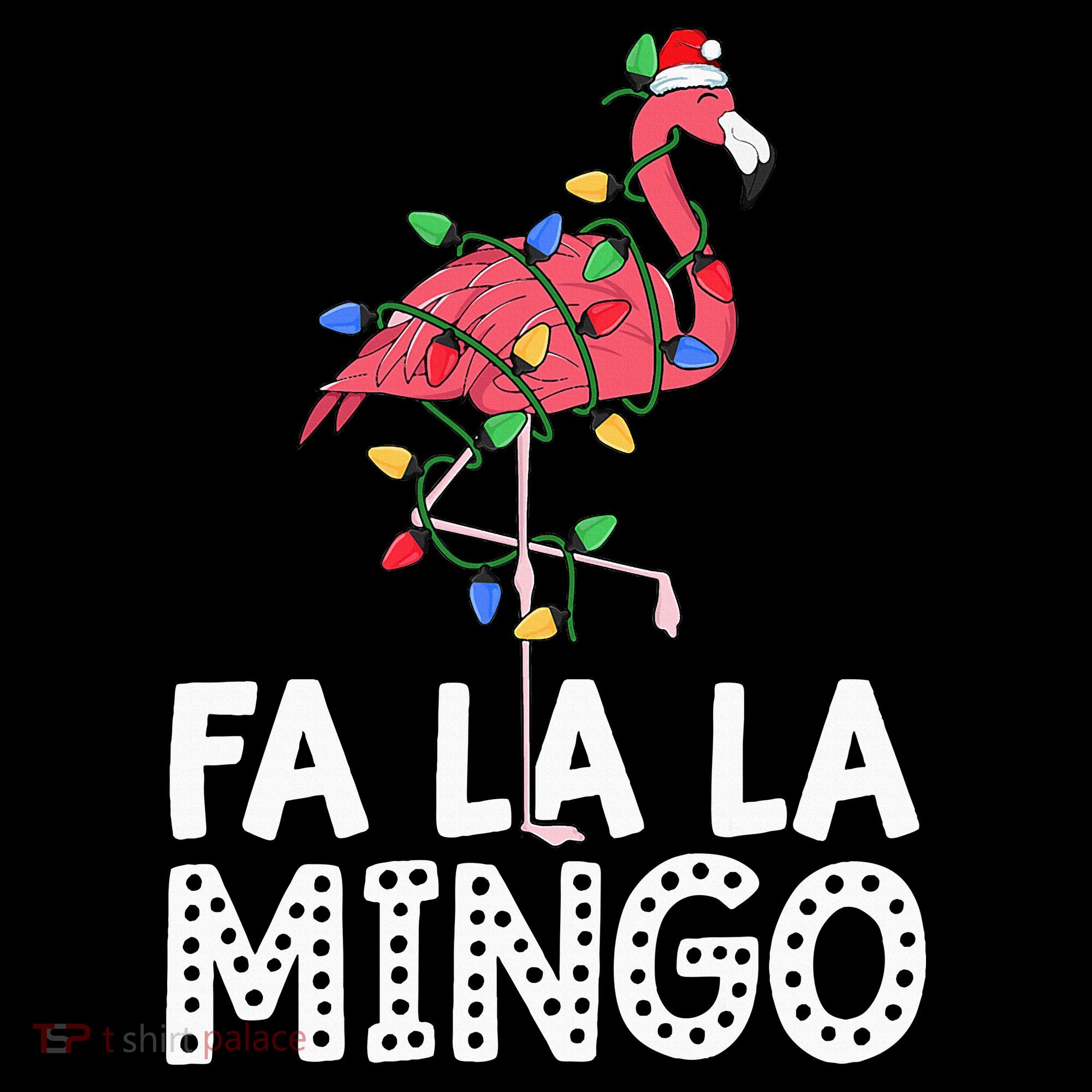 Fa La La Mingo Flamingo Christmas Tree Lights Tropical Xmas Women's Hoodie