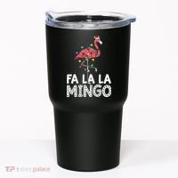 Fa La La Mingo Flamingo Christmas Tree Lights Tropical Xmas Tumbler thumb 0