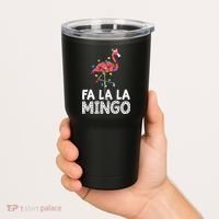 Fa La La Mingo Flamingo Christmas Tree Lights Tropical Xmas Tumbler thumb 2