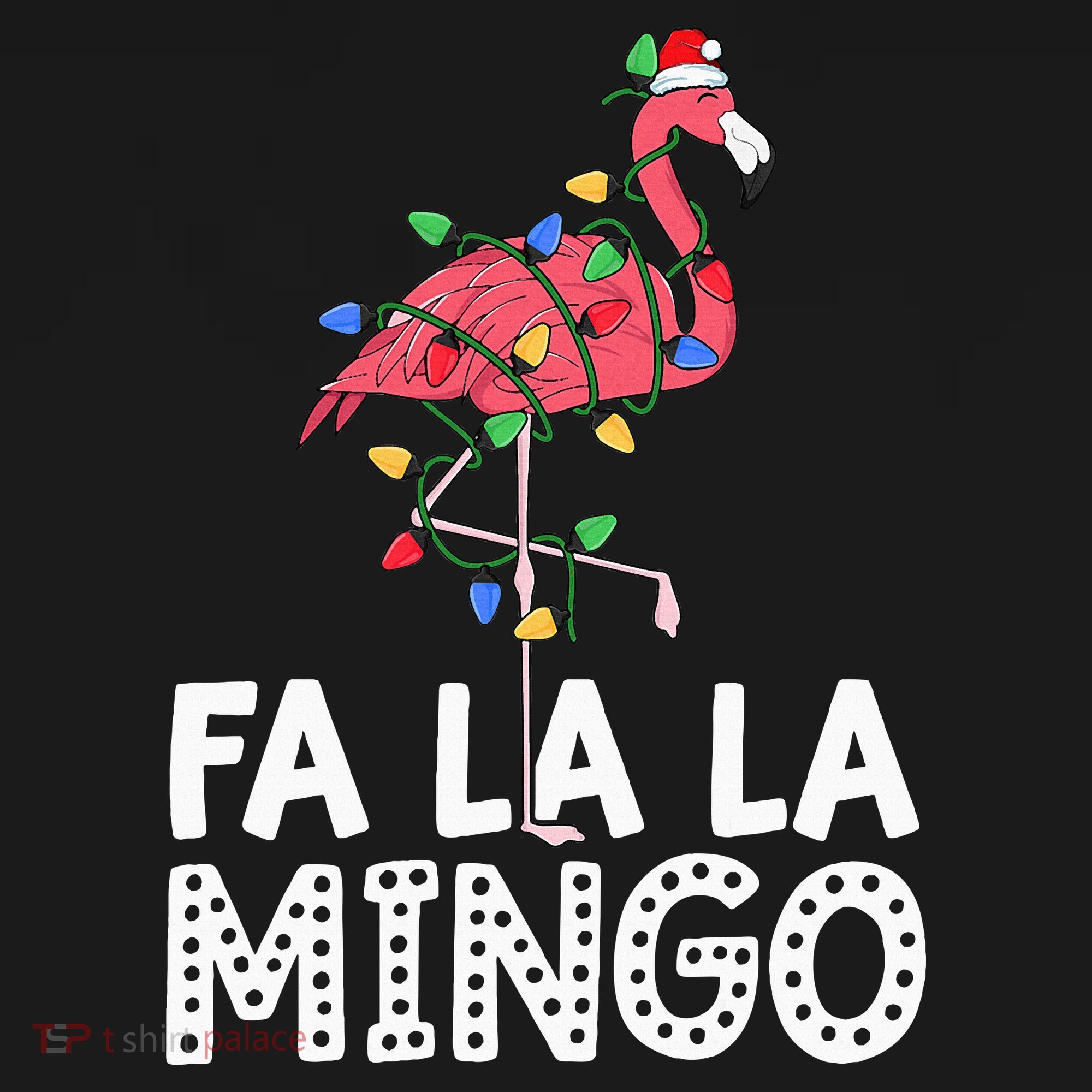 Fa La La Mingo Flamingo Christmas Tree Lights Tropical Xmas Mousepad