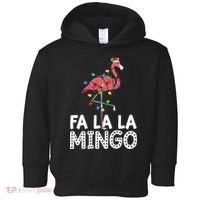 Fa La La Mingo Flamingo Christmas Tree Lights Tropical Xmas Toddler Hoodie thumb 0
