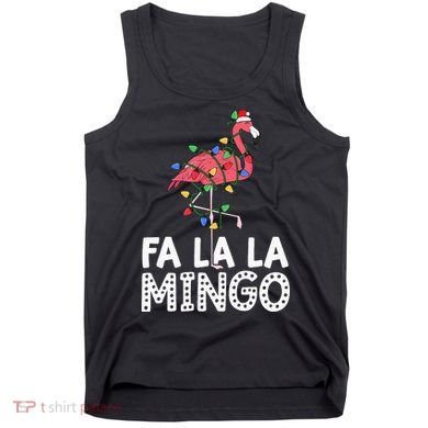 Fa La La Mingo Flamingo Christmas Tree Lights Tropical Xmas Tank Top