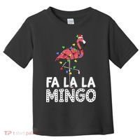 Fa La La Mingo Flamingo Christmas Tree Lights Tropical Xmas Toddler T-Shirt thumb 0