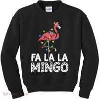 Fa La La Mingo Flamingo Christmas Tree Lights Tropical Xmas Kids Sweatshirt thumb 0