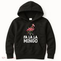 Fa La La Mingo Flamingo Christmas Tree Lights Tropical Xmas Kids Hoodie thumb 0