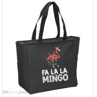 Fa La La Mingo Flamingo Christmas Tree Lights Tropical Xmas Tote Bag thumb 2